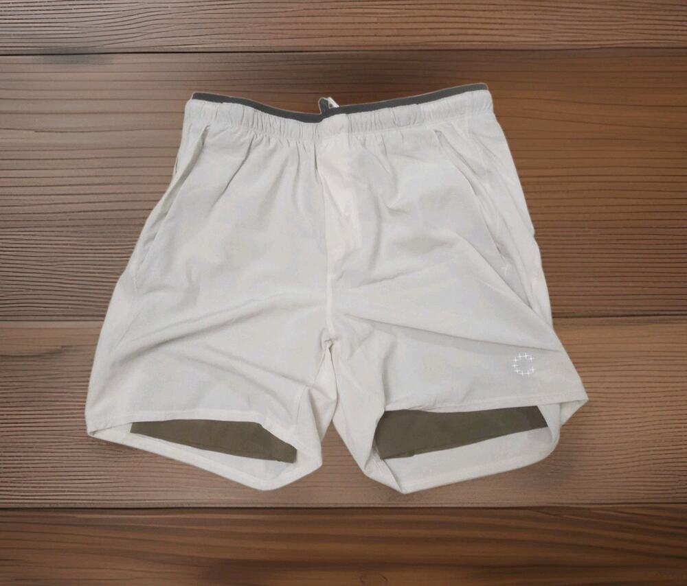 Currently Mens Cross Training 7" Running lined Shorts In Off-White Size S